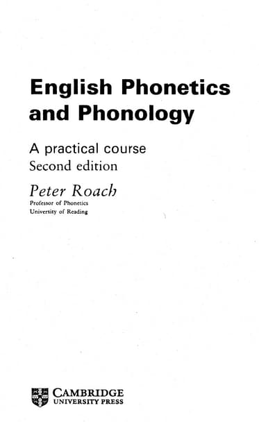 English Phonetics And Phonology A Practical Course Pdf